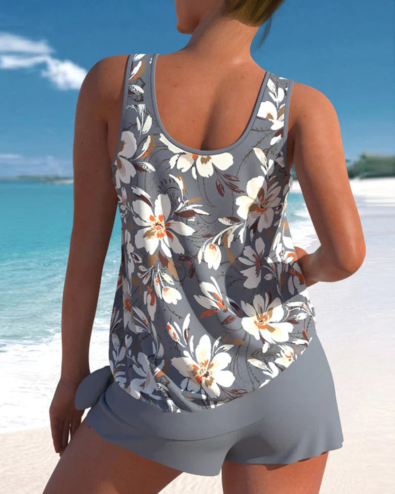 Women's Floral Tankini Swimwear Quick Dry Beach Shorts