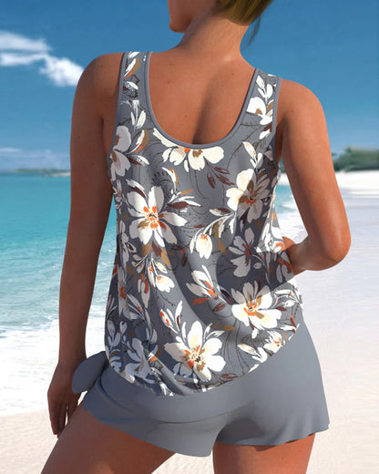 Women's Floral Tankini Swimwear Quick Dry Beach Shorts