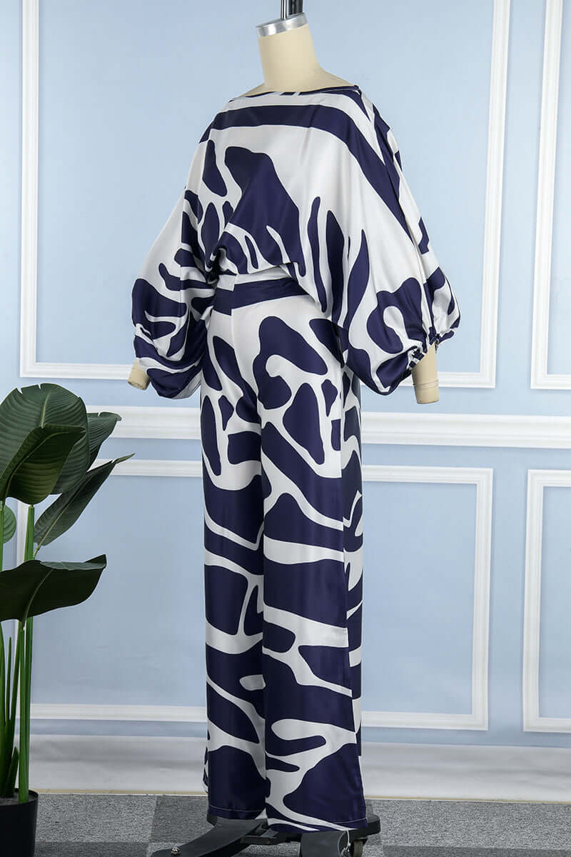 Ladies' Floral Cold Shoulder 2 Piece Outfit Set