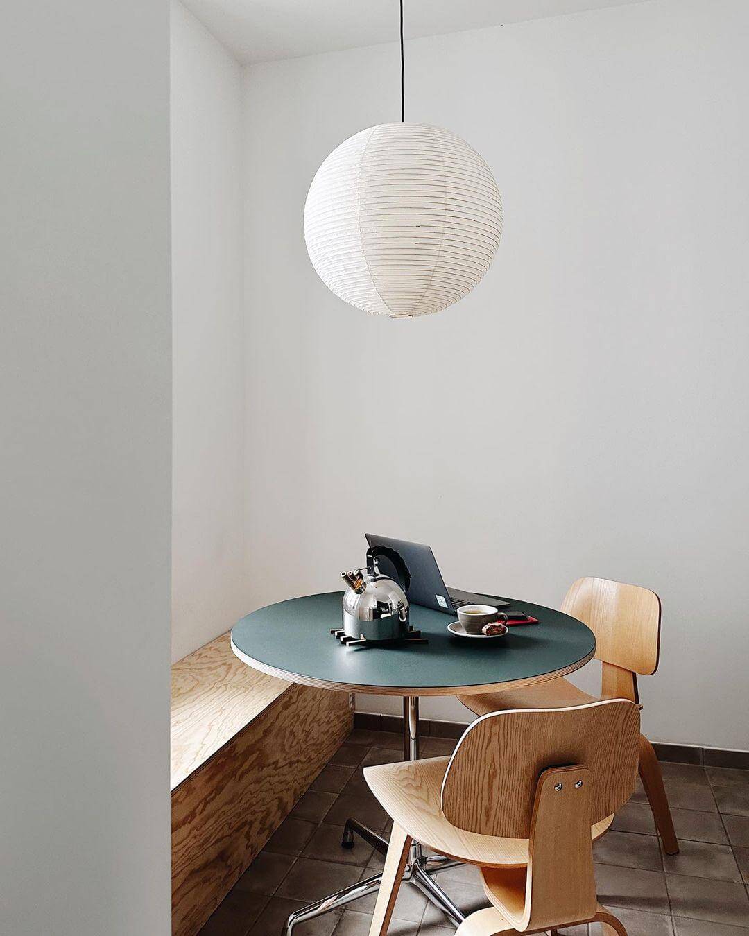 Simple White Cotton Shade Pendant Light with Metal Frame