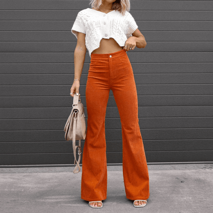 Classic Wide Leg Corduroy Women's Pants