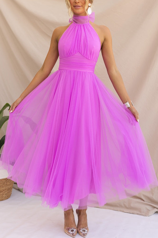 Elegant Net Evening Dress - Luxivelle