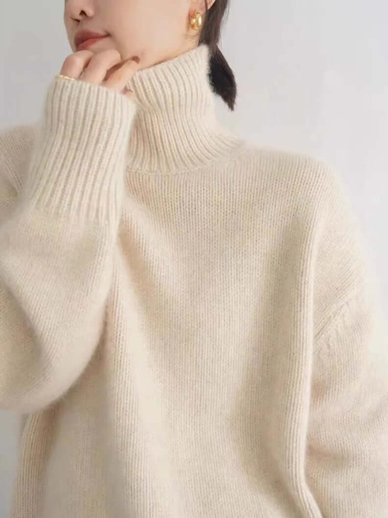 Cozy Oversized Crew Neck Women's Sweater - Luxivelle