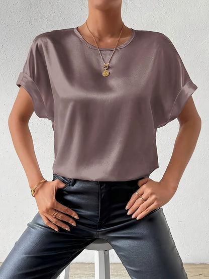 Soft Short Sleeve Women's Cotton Blouse Top