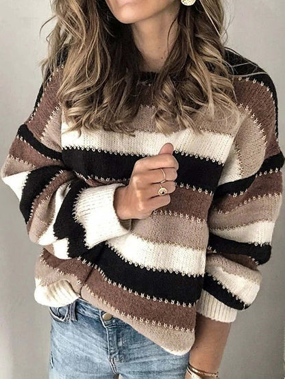 Fashionable Horizontal Knit Women's Sweater - Luxivelle