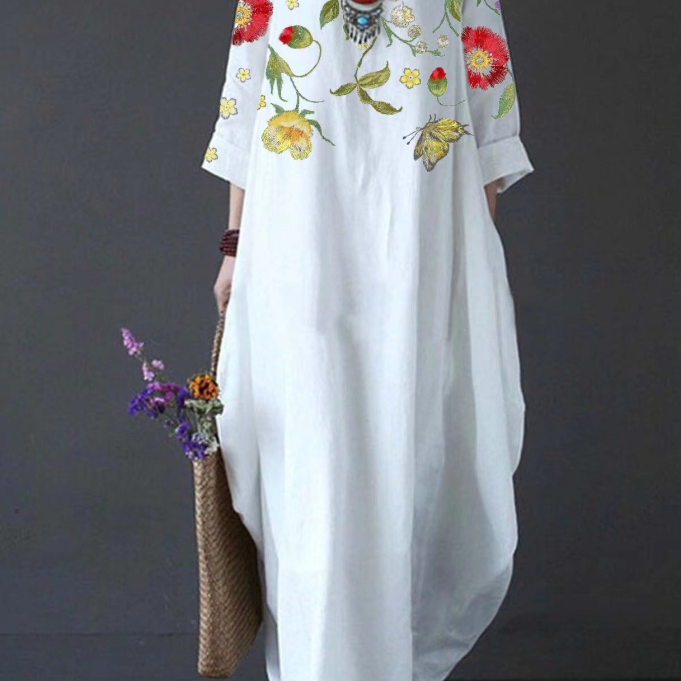 Easy Floral Loose Fit Maxi Dress - Luxivelle