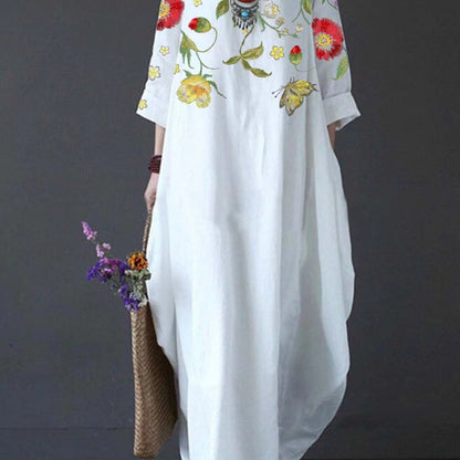 Easy Floral Loose Fit Maxi Dress - Luxivelle
