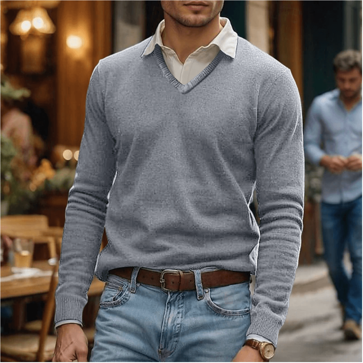 Comfy Relaxed Fit V-Neck Sweater