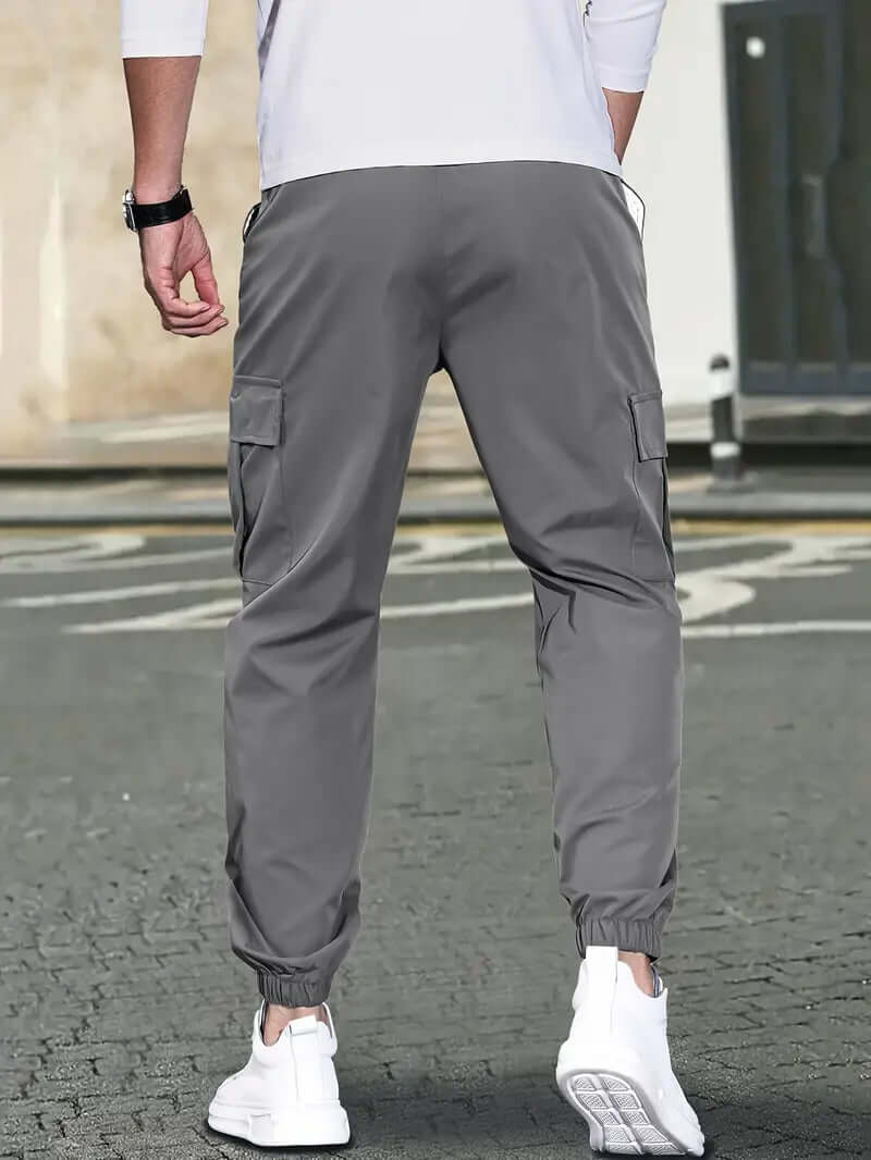 Comfortable Elastic Waist Trousers with Pockets