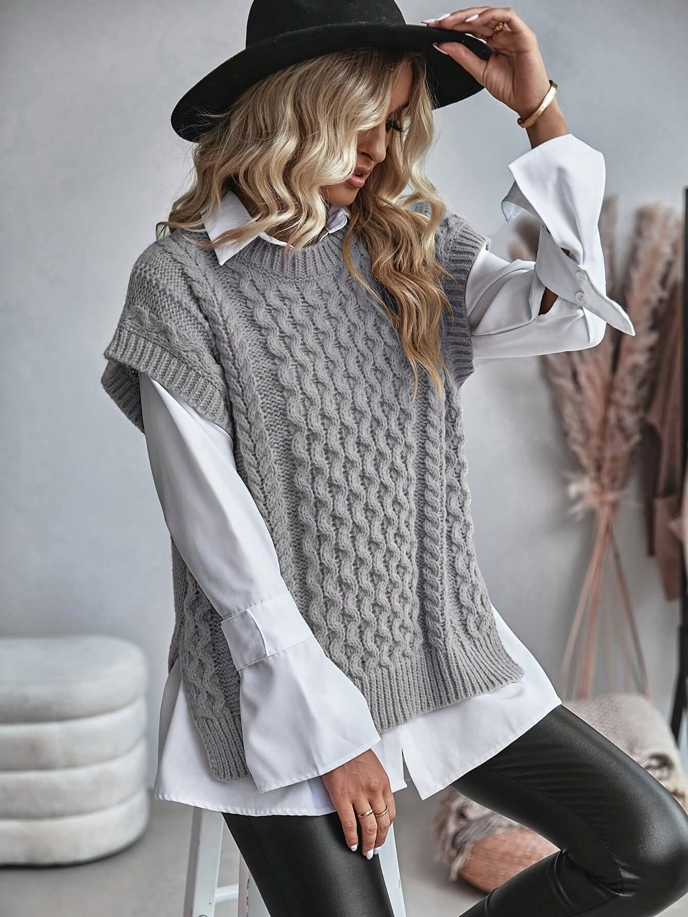 Warm Women's Knitted Vest Sweater