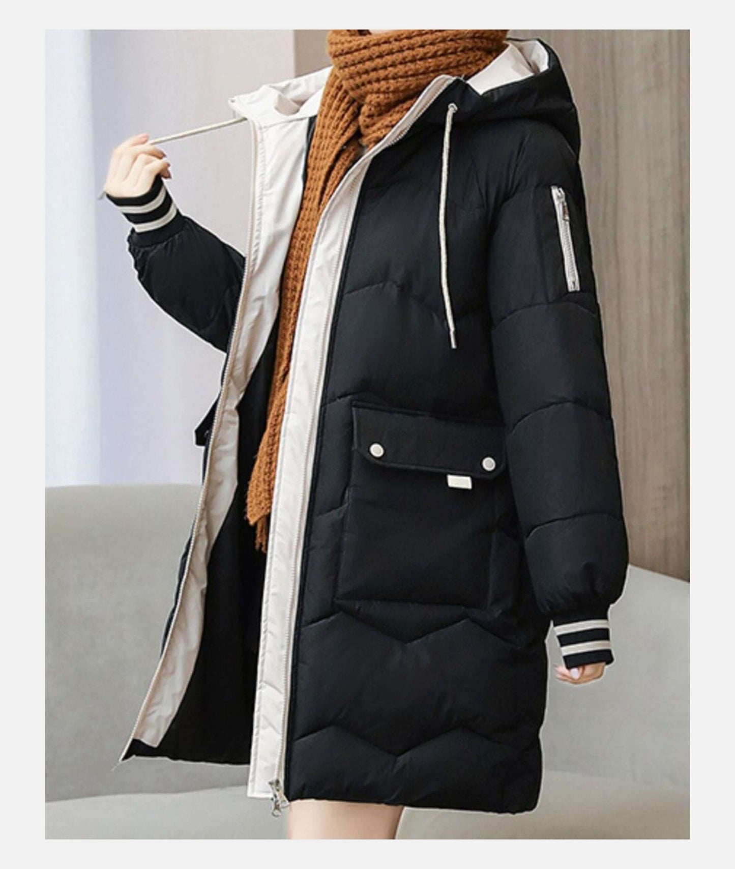 Ladies Warm Waterproof Parka Coat