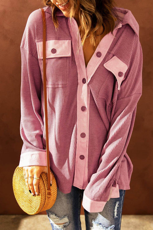 Women's Textured Thermal Long Sleeve Shirt - Luxivelle