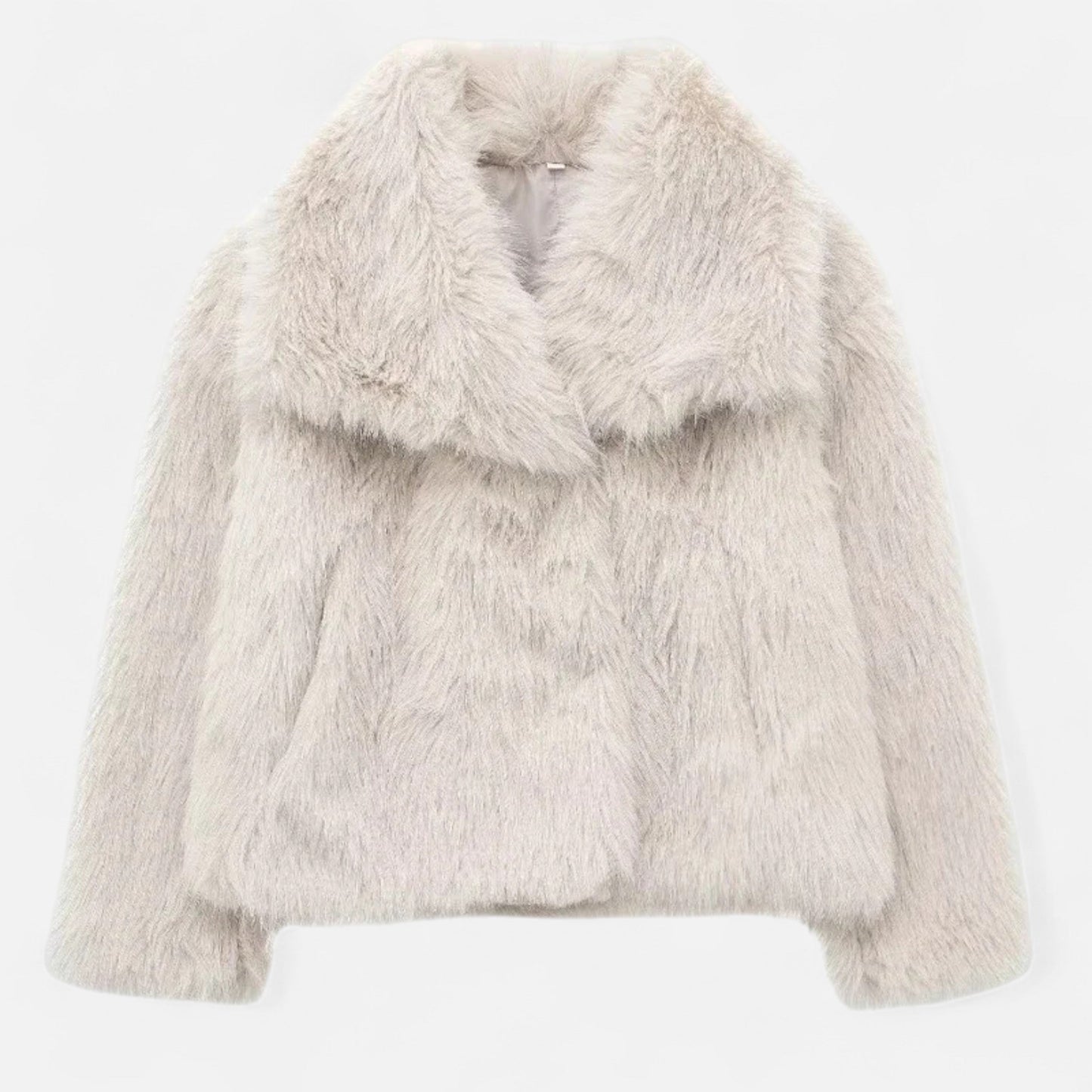 Short Puffer Winter Coat for Women with Faux Fur Collar