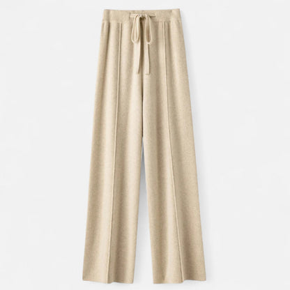 Comfortable Wool Flared Leg Knit Pants