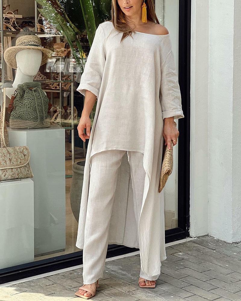 Lightweight Women's 2 Piece Cotton Summer Outfit - Luxivelle