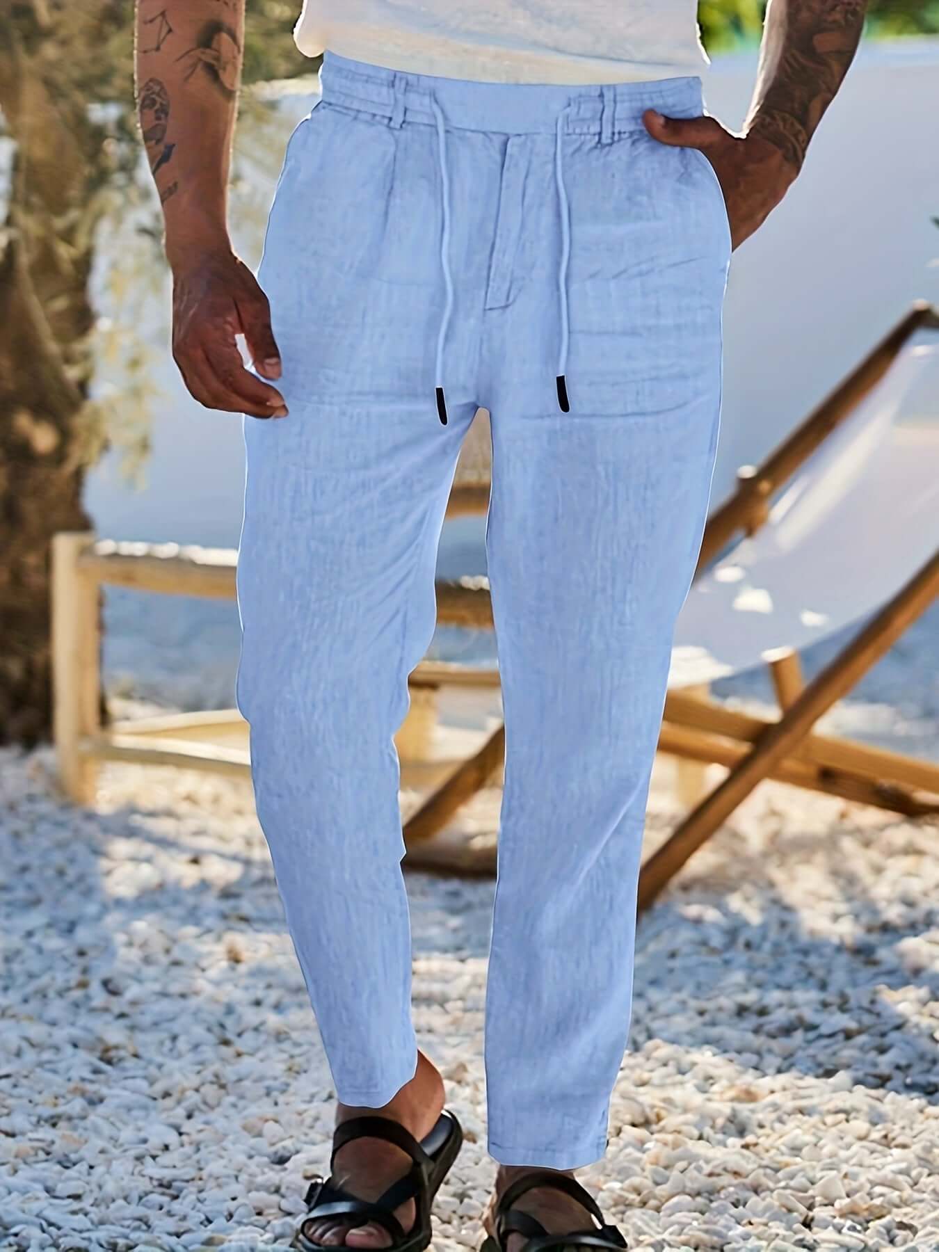 Comfortable Loose Fit Linen Trousers for Men