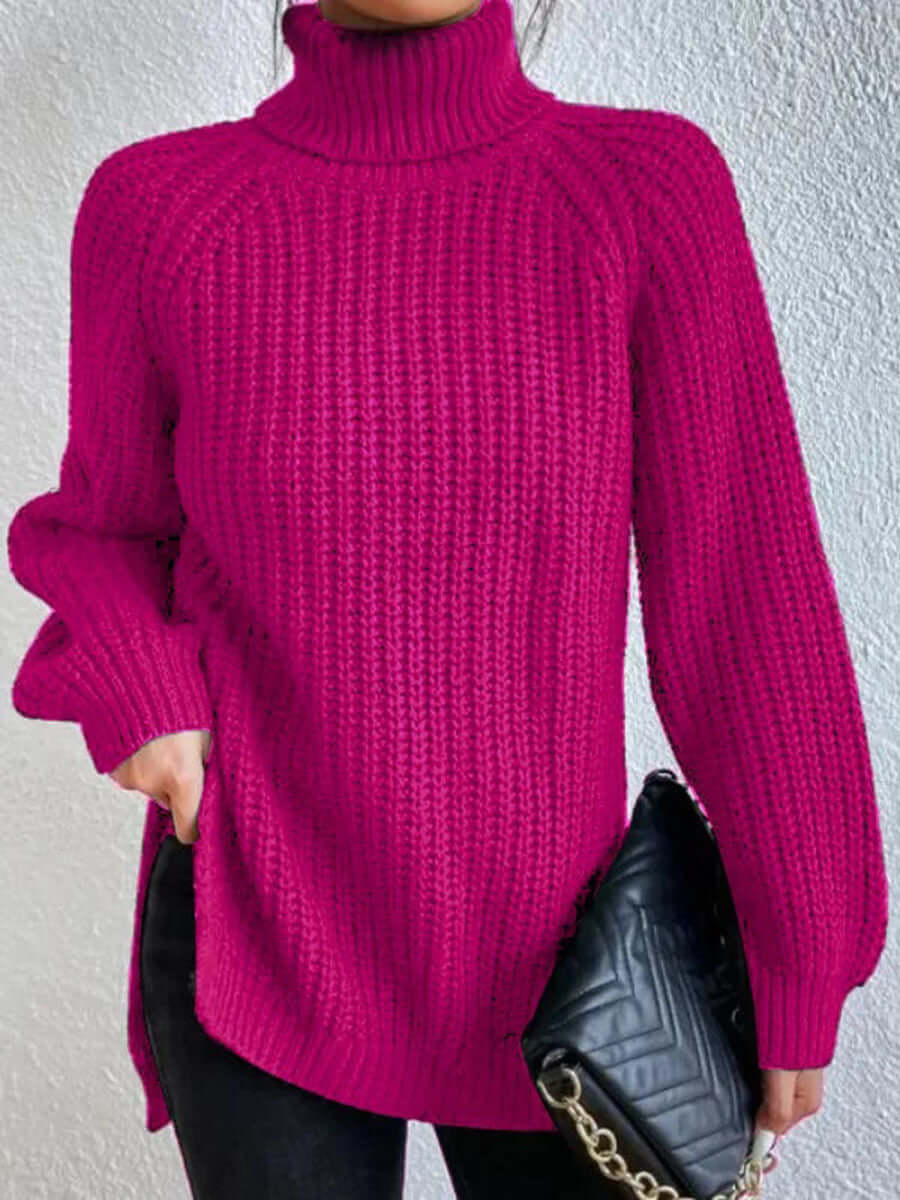 Ladies' Crew Neck Textured Knit Sweater