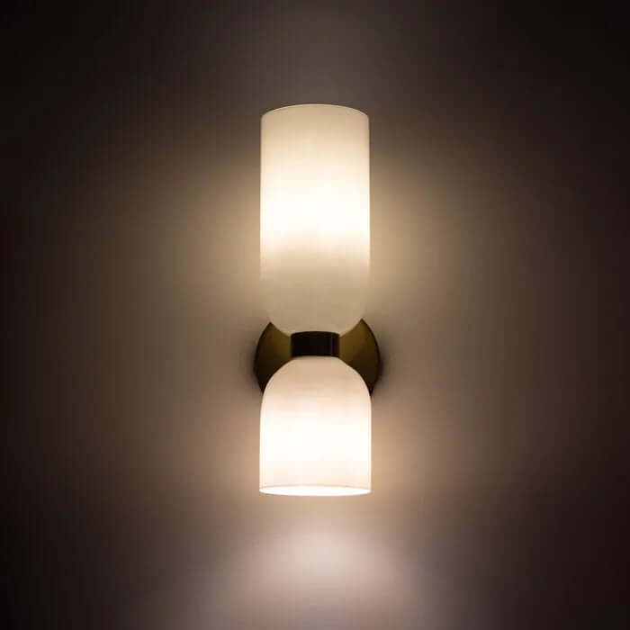 Stylish Double Glass LED Wall Light Fixture