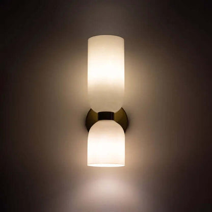 Stylish Double Glass LED Wall Light Fixture