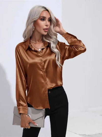 Ladies Soft Flowy Long Sleeve Shirt