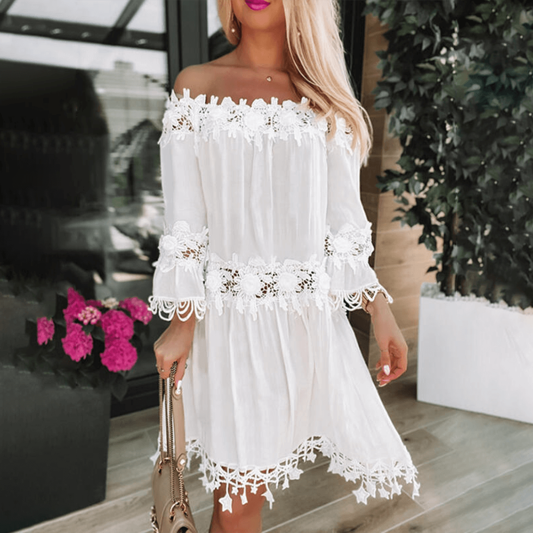 Casual Cold Shoulder Summer Dress - Luxivelle