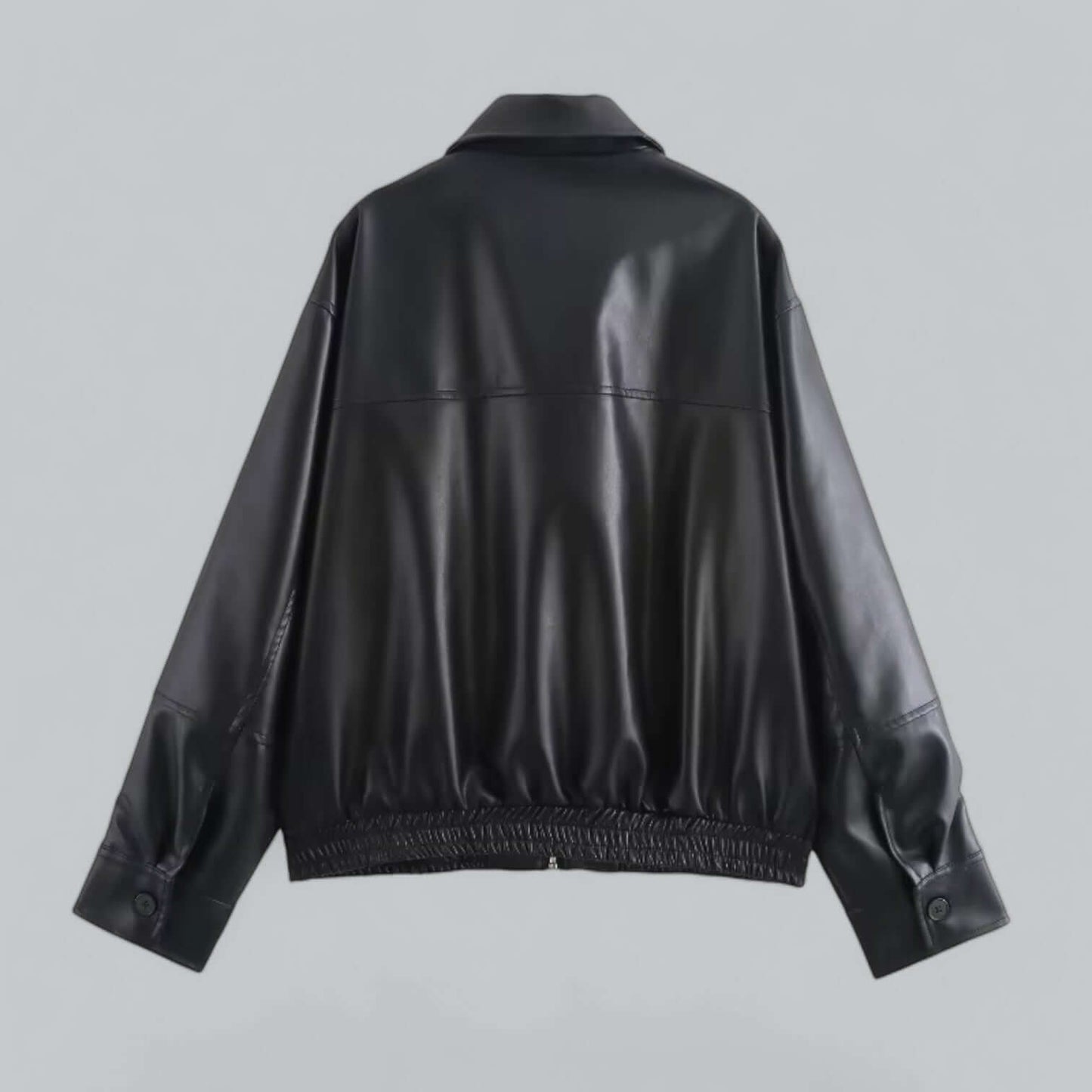 Classic Ladies Fake Leather Biker Jacket