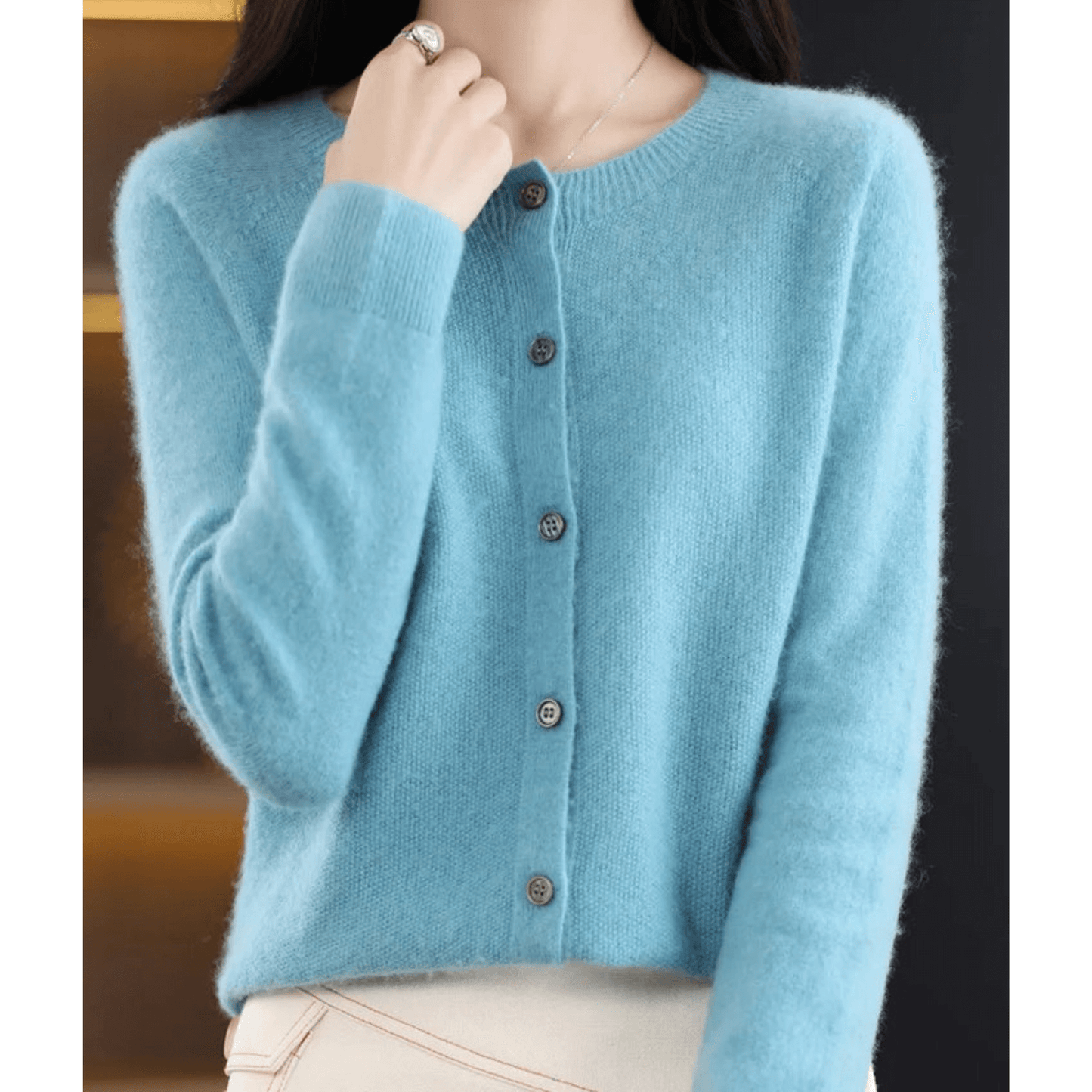 Soft V Neck Cashmere Sweater for Women