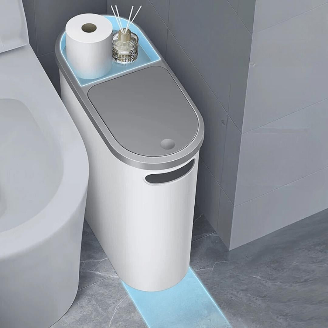 Big 10L Bathroom Trash Can with Compact Design - Luxivelle