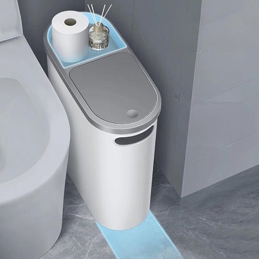 Big 10L Bathroom Trash Can with Compact Design - Luxivelle
