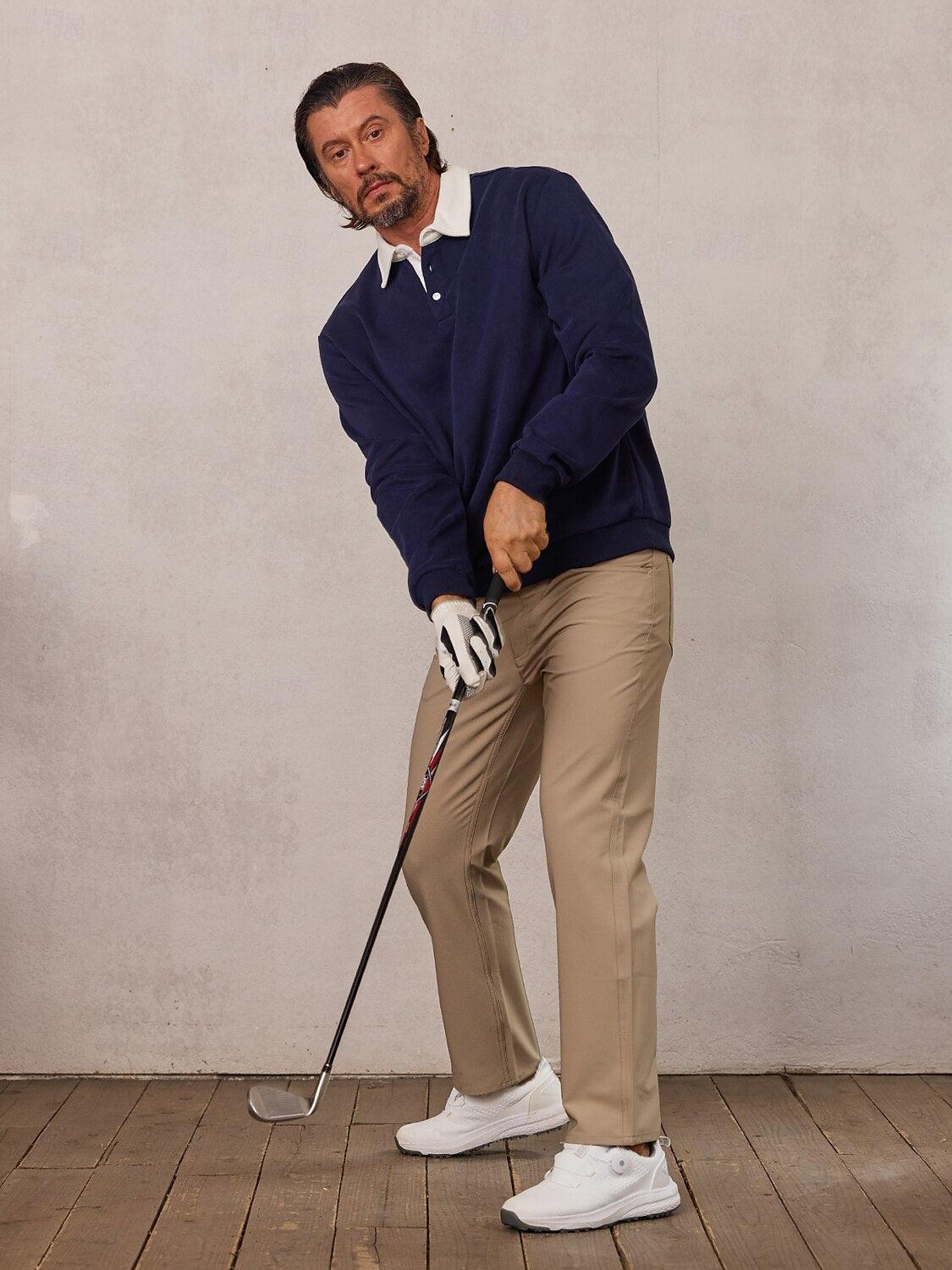 Classic Men's Golf Casual Button Down Sweatshirt