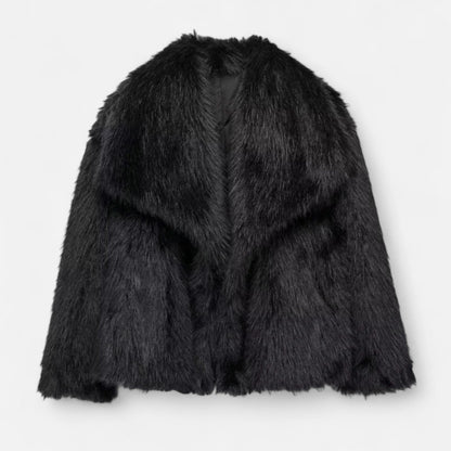 Short Puffer Winter Coat for Women with Faux Fur Collar - Luxivelle