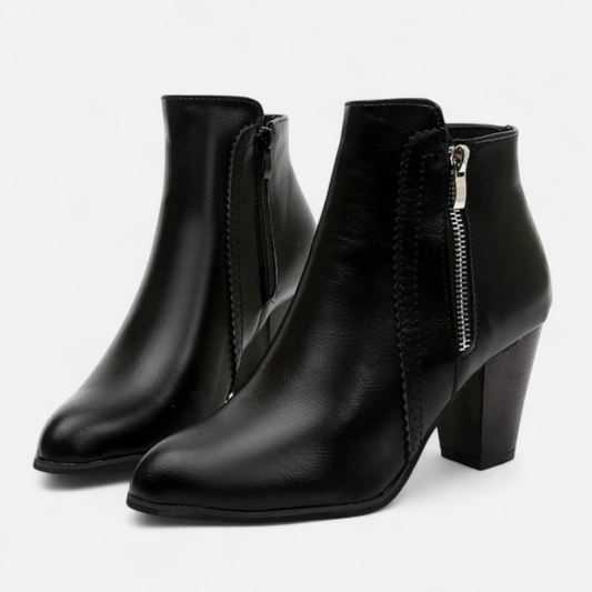 Classic Ladies Low Heel Ankle Boots - Luxivelle