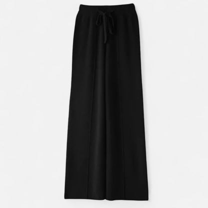 Comfortable Wool Flared Leg Knit Pants