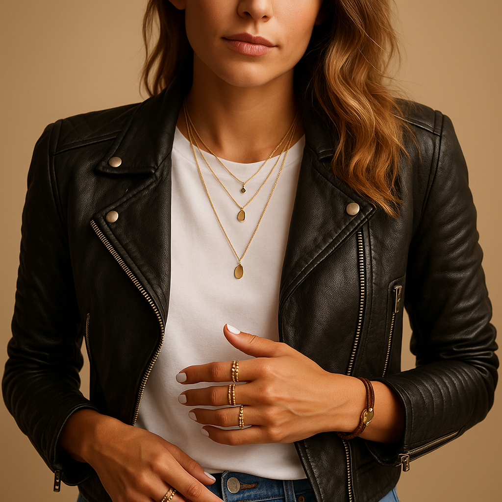 Black faux leather jacket for women with collar, sleek tailoring, and classic zip design, perfect for casual or formal outfits year-round.