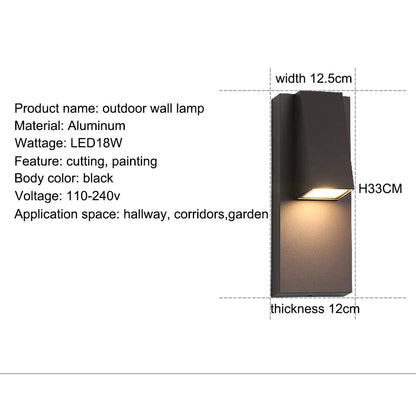 Black Outdoor Vintage LED Wall Sconce with waterproof design, retro charm, ideal for garden and porch lighting.