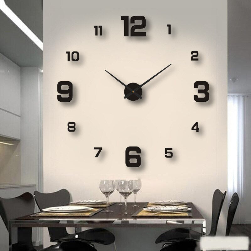 Stylish Black Modern Large Wall Clock - Luxivelle