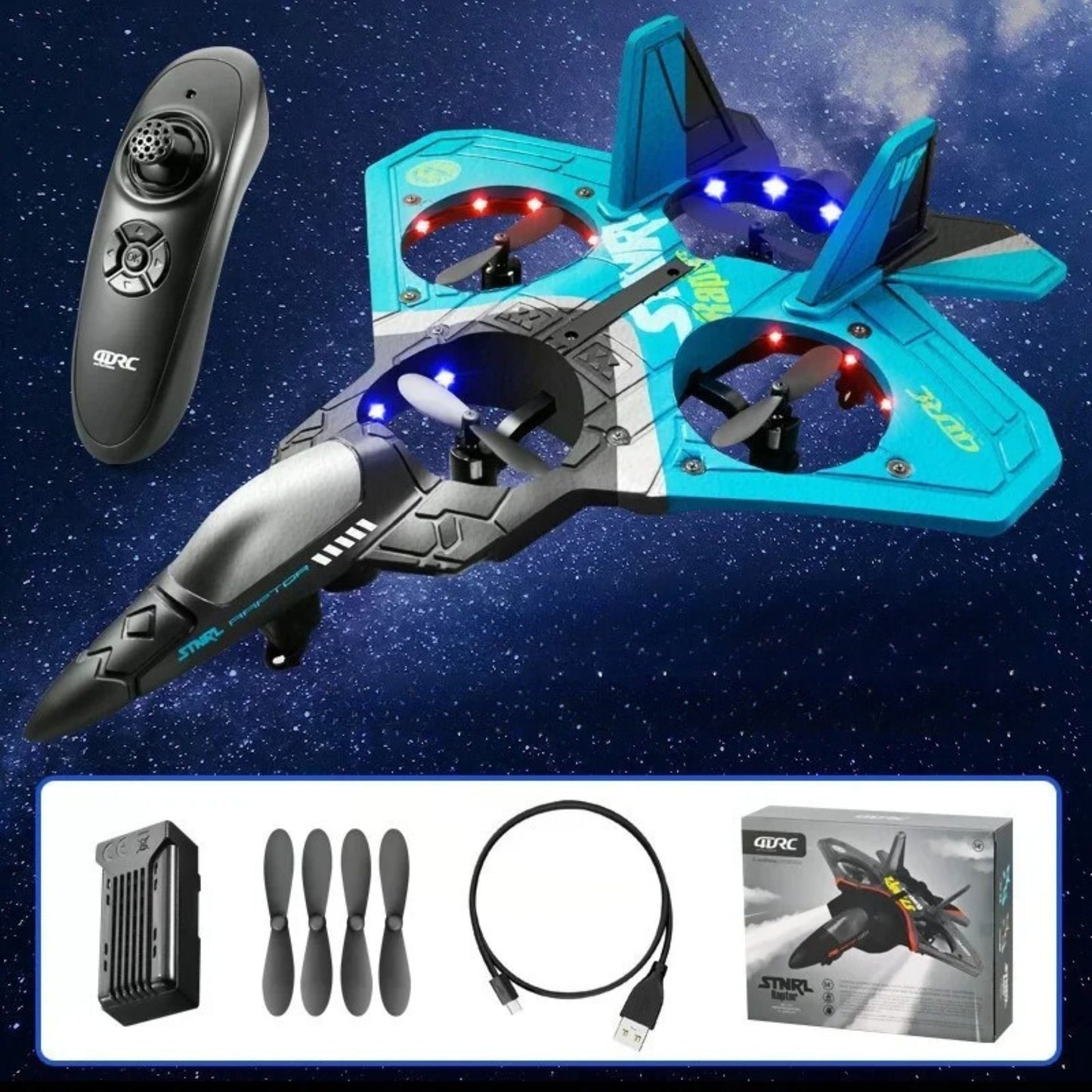 Fun Blue Kids Drone with Gravity Sensor Remote - Luxivelle