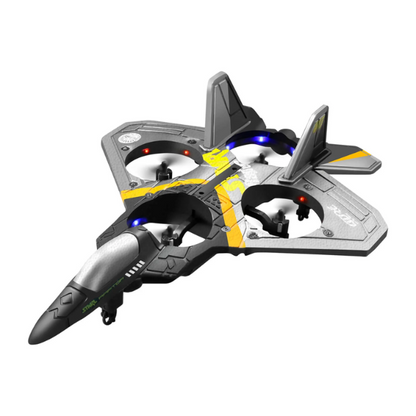 Blue remote control drone for kids with gravity-sensor; sleek design for easy control, ideal for beginners and stunt performa