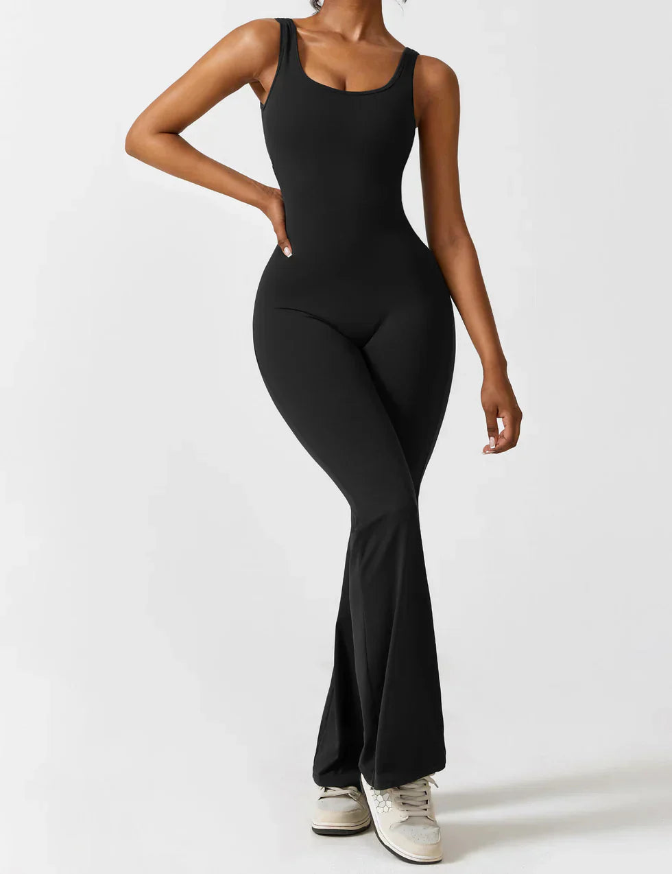 Women's V-Neck Wide Leg Jumpsuit with Slimming Fit