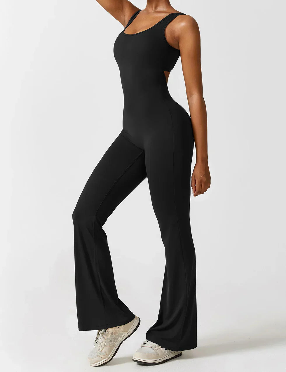 Women's V-Neck Wide Leg Jumpsuit with Slimming Fit