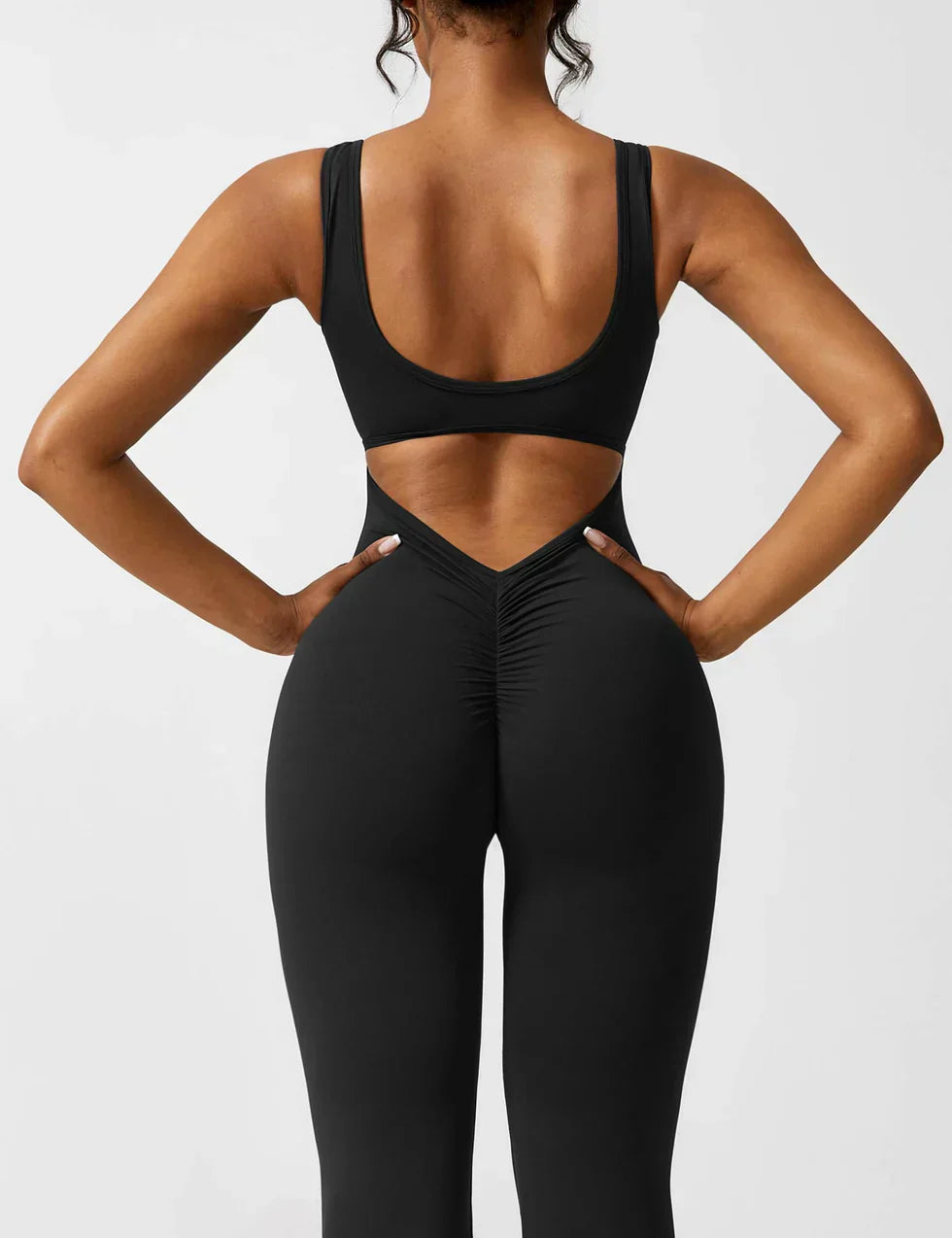 Women's V-Neck Wide Leg Jumpsuit with Slimming Fit