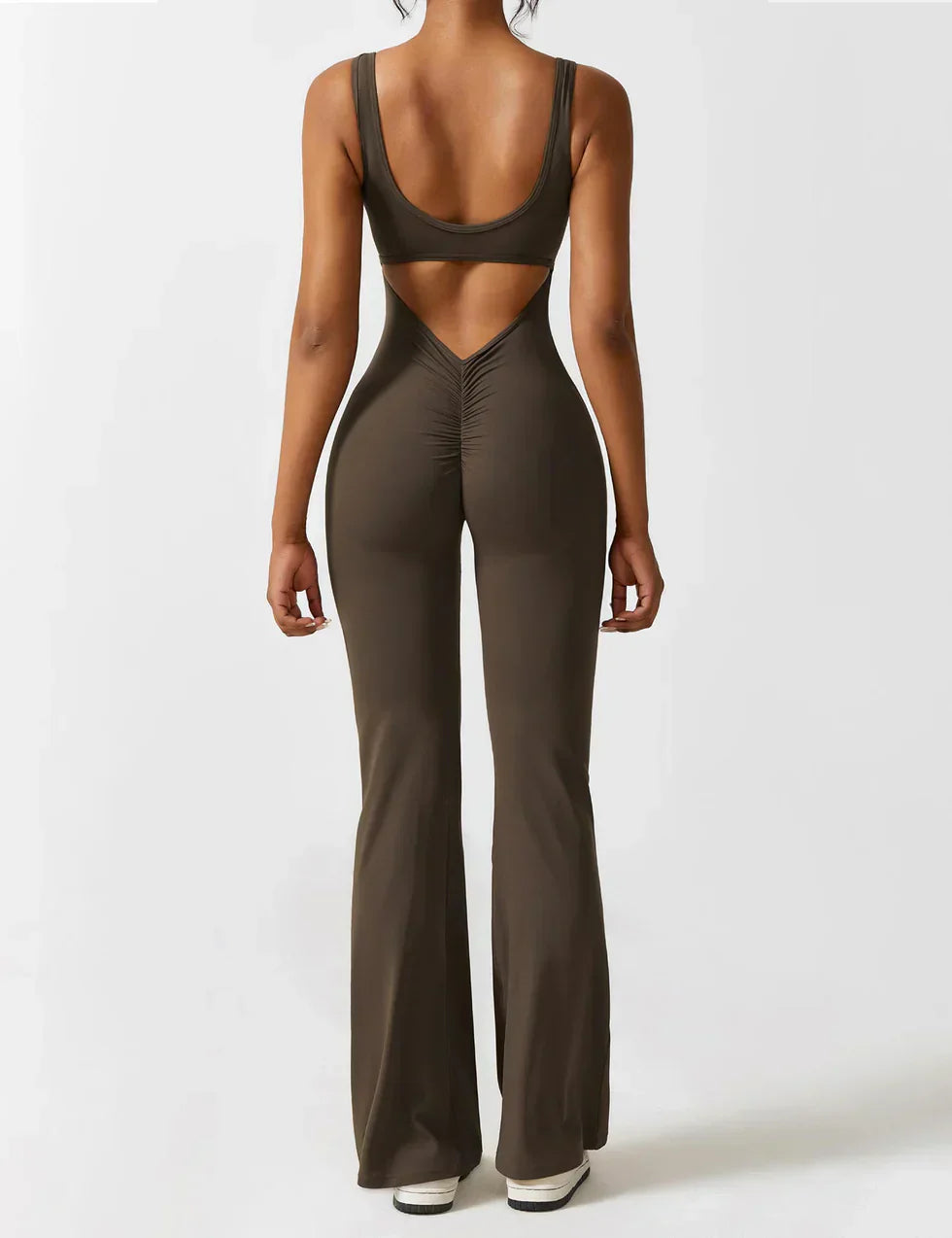 Women's V-Neck Wide Leg Jumpsuit with Slimming Fit