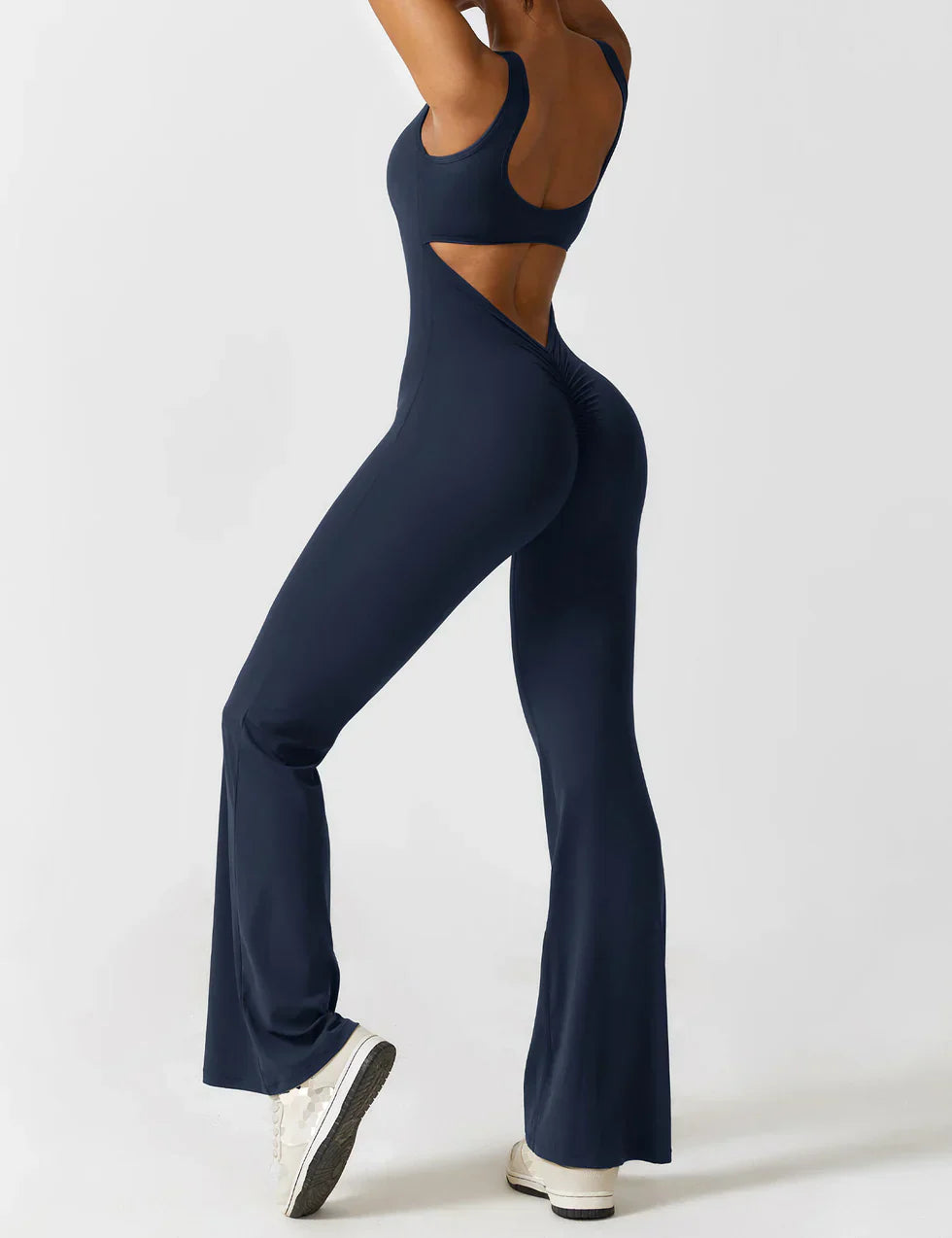 Women's V-Neck Wide Leg Jumpsuit with Slimming Fit