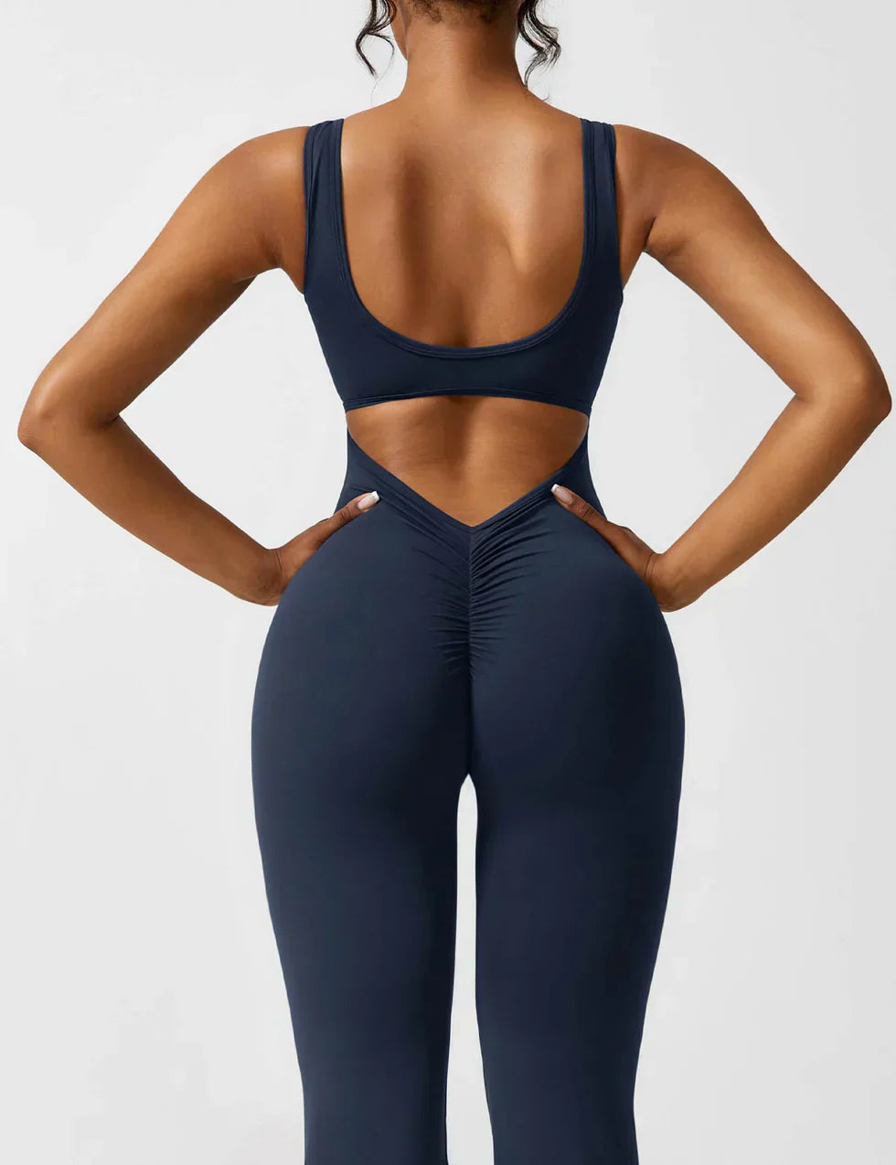 Women's V-Neck Wide Leg Jumpsuit with Slimming Fit