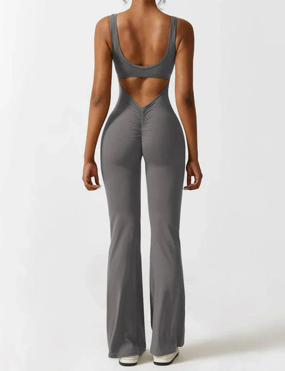 Women's V-Neck Wide Leg Jumpsuit with Slimming Fit