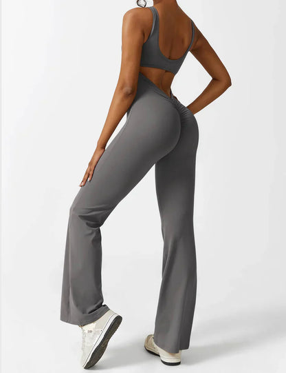 Women's V-Neck Wide Leg Jumpsuit with Slimming Fit