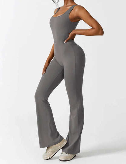 Women's V-Neck Wide Leg Jumpsuit with Slimming Fit