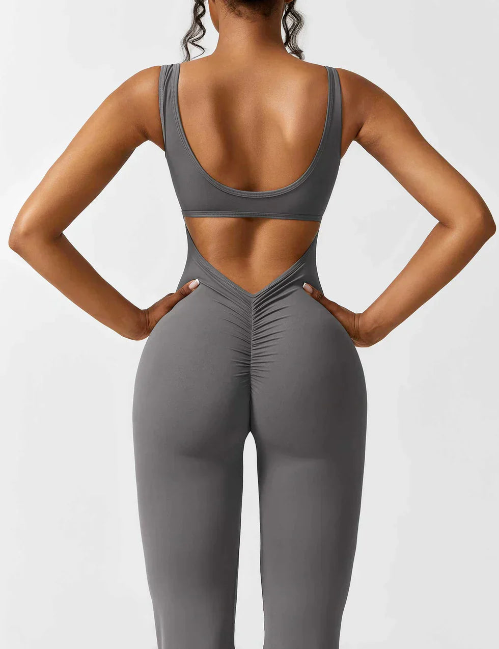 Women's V-Neck Wide Leg Jumpsuit with Slimming Fit