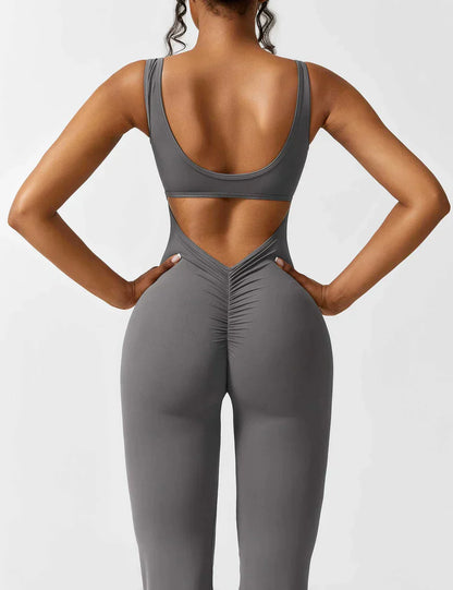 Women's V-Neck Wide Leg Jumpsuit with Slimming Fit