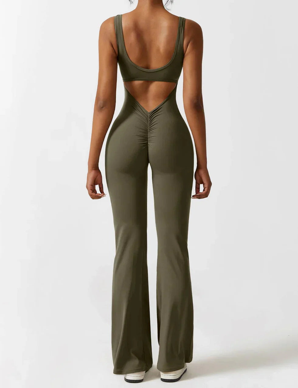 Women's V-Neck Wide Leg Jumpsuit with Slimming Fit